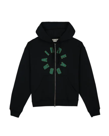 Collegiate Zip Up Hoodie - Black