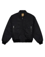 Embroidered 3D Flight Jacket - Black