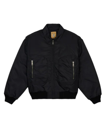 Embroidered 3D Flight Jacket - Black